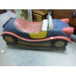 Wooden Painted Child's Rocking Car