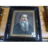 Oil painting portrait of Russian writer and author of War and Peace Leonard Tolstoy