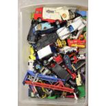 Tub of Mixed Diecast Playworn Cars and Vehicles