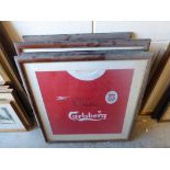 Nine Framed, Glazed and Mounted Liverpool Football Club Shirts including Baros, Owen, McAllister,