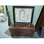 Vintage Leather Case and a Firescreen with Needlework Panel