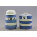 T G Green Cornishware Sugar Sifter and Preserve Pot