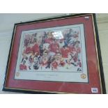 Framed & glazed Manchester United 'The Greats' print