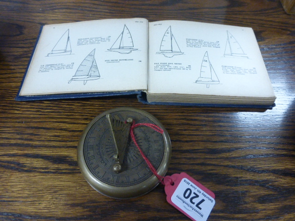 Brass cased sundial and compass