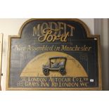 Large wooden food Model T relief sign