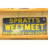 Vintage Enamel Sign ' Spratt's Weetmeet Relished by all Dogs '