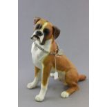 Large resin figure of a boxer dog