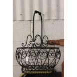 Wrought iron decorative basket