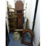 19th century Mahogany Inlaid Loncase Clock with painted face marked Swansea and seconds dial