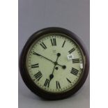 Early 20th century Mahogany Cased Circular Wall Clock, the face marked Webster, London