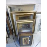 Collection of Pictures and Prints including Three Gilt Framed Oils, Pair Gilt Framed Watercolours,