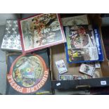 Four vintage puzzles to include Philmar Sappire, Top Trump cards x 7 all featuring motor sport and