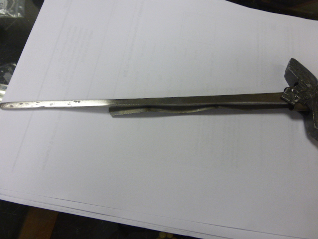 German Luftwaffe Dress Dagger, possibly reproduction parts, with replaced blade and attached World - Image 3 of 6