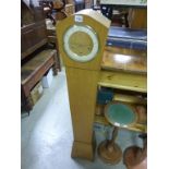 Pale Oak Cased Smiths Grandmother Clock, the face marked ' Rossiter & Sons '