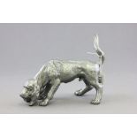 Silvered Metal Hound Dog Figure