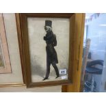 Georgian portrait silhouette of a gentleman dandy gilt framed