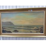 Oil on Board of Coastal Scene signed John Hewitt