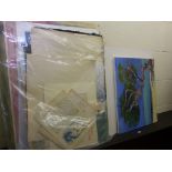 Large quantity of varied artworks to include oil paintings, watercolours and academic studies etc