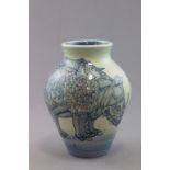 Dennis China Works Sally Tuffin Rhino Vase signed to base S T des, No 1. (exhibition piece)