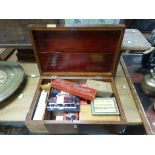 Wooden Box containing Various Mixed Games including Chess, Draughts, Dominoes and Games