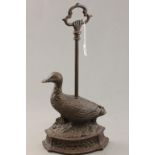 Cast Iron Door Stop in the form of a Duck with Handle