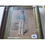 Hogarth framed oil painting of an 18th C mariner on deck of ship