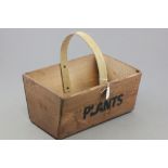 Wooden Trug stamped Plants