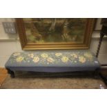 Needlepoint Covered Long Footstool