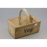 Wooden Trug stamped Veg