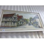 Framed Oil on Board of Village Street Scene signed M Gearing 67