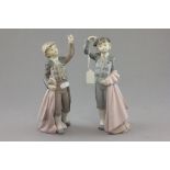 Two Lladro Figures of Boy Spanish Bull Fighters