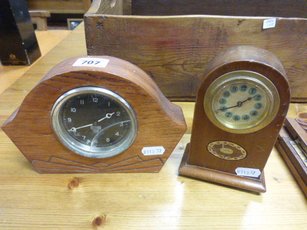 Two small mantel clocks