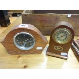 Two small mantel clocks