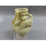 Oriental Carved Soapstone Vase with Crab detail