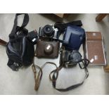 Mixed Lot Cameras and Accessories including Pentax and Early Polaroid Land Camera