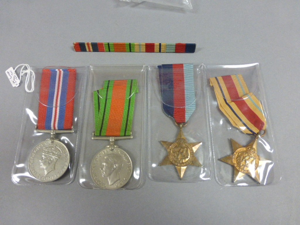 Four WWII medals and bar including Africa Star