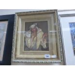 Oil painting portrait of an Art Nouveau lady in period clothing