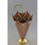 French Copper and Brass Stick Stand in the form of an Umbrella