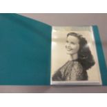 Empty cigarette card album, folder of actress photos including Marilyn Monroe