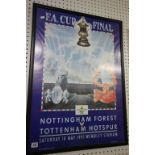 Football collectables - Framed & glazed 1991 FA Cup final Nottingham Forest v Spurs commemorative