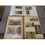 Album of WWI postcards and photos of country scenes etc plus an empty album