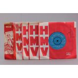 Vinyl - Six scarce HMV label 45's to include Geoff Goddard - My little girls come home (45-POP 1068(