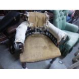 Late Victorian Mahogany Tub Chair (in need of re-upholstering)