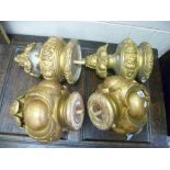 Four antique carved gilt wood finial tops