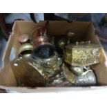 Box of Mixed Copper and Brass Items