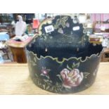 Toleware Hanging Planter / Pocket decorated with Flowers