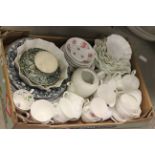 Two Boxes of Mixed Ceramics including Lustre ware, Figurines, Teaware, etc
