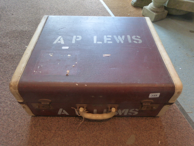 Bentwood Bound Travelling Trunk and a Vintage Crown ' Deep-tones ' Suitcase