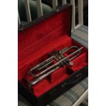 Cased coronet trumpet