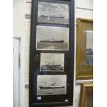 Stanley Pellett (marine artist) set of original framed monochrome photo of ocean going vessels